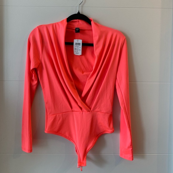 Windsor Neon Pink Longsleeve Bodysuit. New With Tags! - Picture 1 of 5